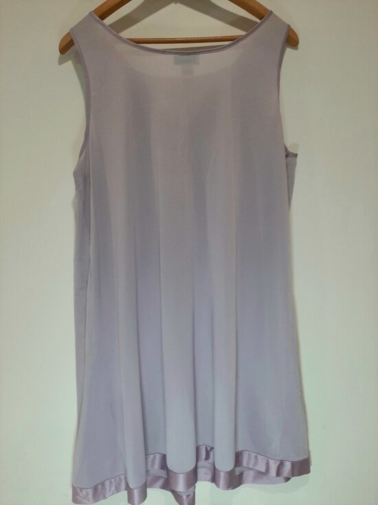 Vanity fair vintage fairycore lavender classic ightgown dress embroidered satin - Picture 3 of 12